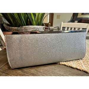 INC International Concepts Clutch Purse Sparkling Silver